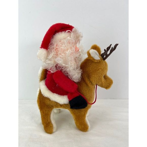 Funny Toys Co Musical Santa Claus On Reindeer RARE in Original Box Light & Sound - Picture 4 of 10